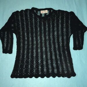 𝅺Huntington Ridge vintage crew neck crochet top swimsuit cover size S